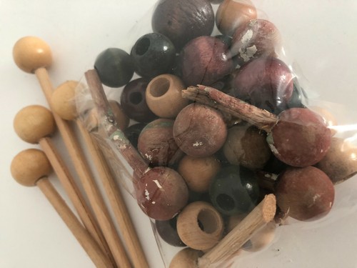 LOT 35+PC Assorted Wooden WOOD Craft BEADS WICKER REPAIR Reed Fix Chair Tables