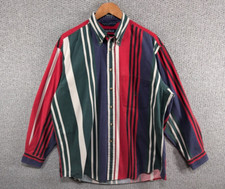 NAUTICA Yachting Vintage 90's Multicolour Striped Casual Button Down Shirt L