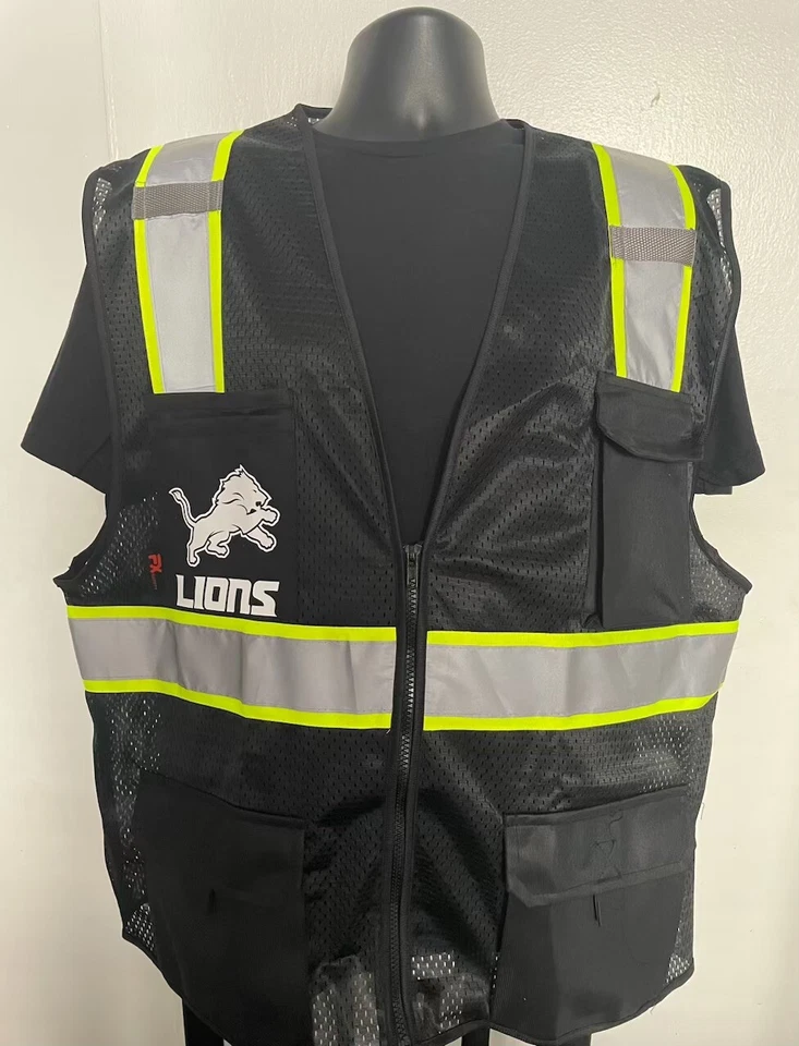 🏈🦺DETROIT LIONS REFLECTIVE SAFETY PPE VEST W/REFLECTIVE LOGO M/L/XL/2X/3X/4XL - Image 2 of 4