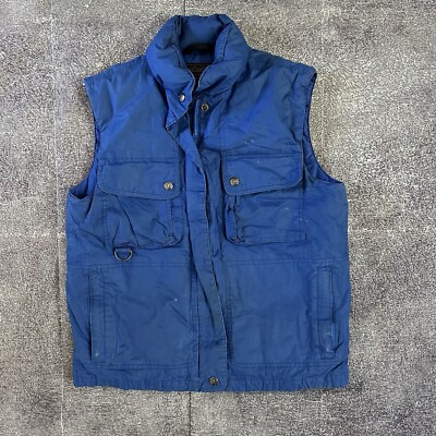古着　Eddie bauer vest 90s Men's Vintage 90s Eddie Bauer USA Blue Goose Down Zip Up Puffer