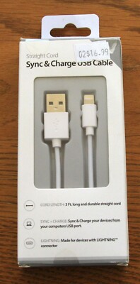 Vibrant Sync & Charge USB Cable 3ft straight cord New in Box