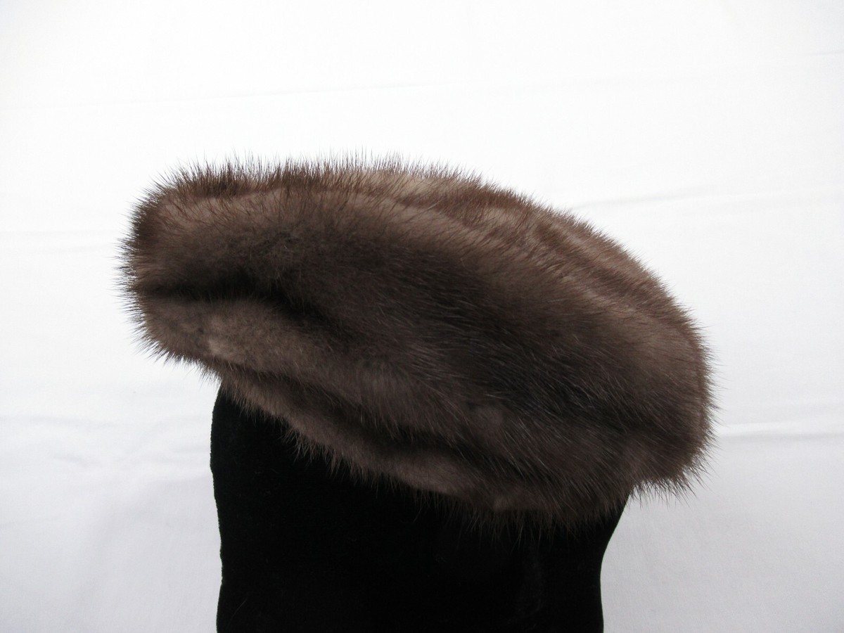 Vintage Mink hat from The Halle Bros. Co. Vintage Brown Fox Fur Hat 100% Designed By Fabiani, NY  main image 3
