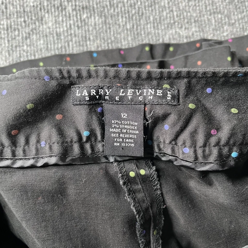 Larry Levine Black PolkDot Mini Skirt Skort Y2K Style Stretch Womens 12 - Image 3 of 4