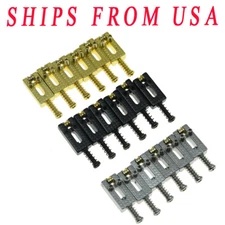 KAISH Electric Guitar Bridge Roller Saddles Set fit Strat&Tele Chrome/Black/Gold