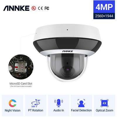 ANNKE 4MP POE Security IP Camera PTZ 4x Zoom Audio