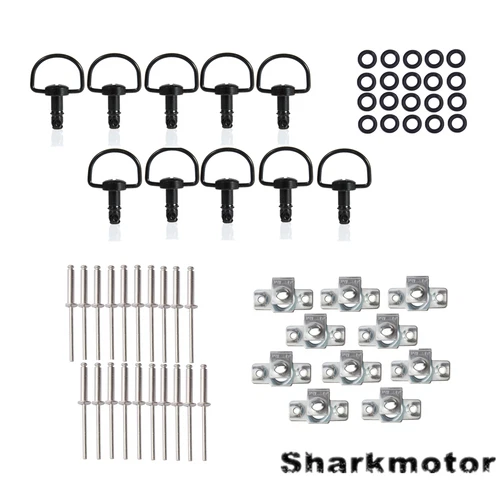USA x10 RACE FAIRING FASTENERS QUICK RELEASE 17mm D-RING ¼ TURN Rivet Dzus