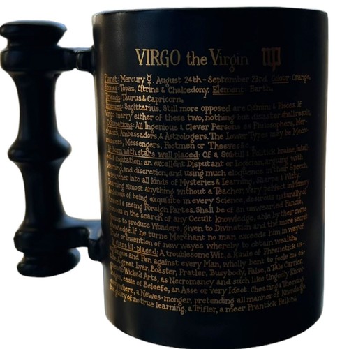 Portmeiron Pottery Zodiac by John Cuffley Virgo the Virgin Gold Black Mug - Picture 15 of 15