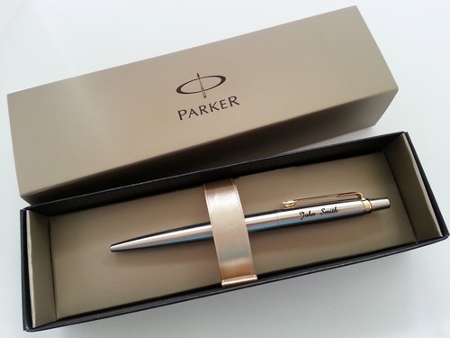 Personalised Engraved Parker Jotter Ballpoint Pen + GIFT Box option PRESENT - Foto 4 di 17