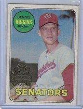 2018 Topps Heritage buyback 1969 50th anniversary 441 Dennis Higgins Senators