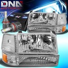 FOR 1992-1996 FORD F150/250/350/BRONCO HEADLIGHT+BUMPER W/LED KIT+ FAN CHROME