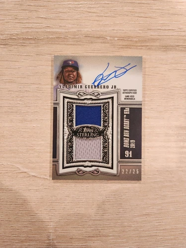 2020 Topps Sterling - VLADIMIR GUERRERO JR Dual Patch On Card Auto /25 TOR Jays