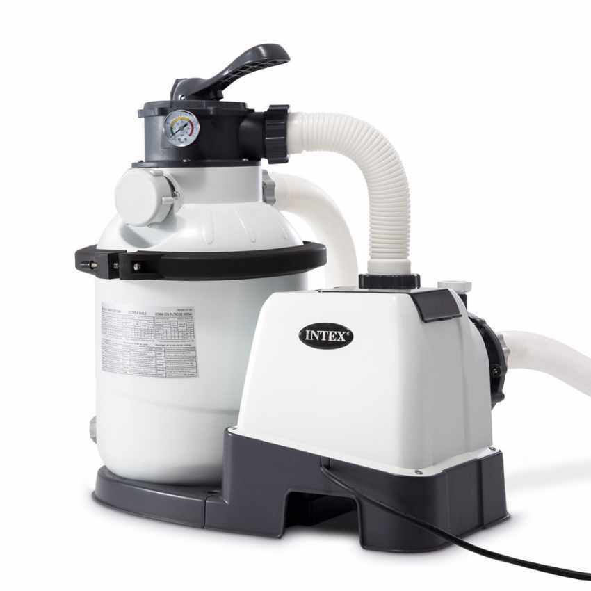 Bomba de filtro de arena para piscina sobre el suelo Intex 26644 Krystal Clear 1200 GPH
