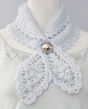 New Handmade Crochet Light Blue Soft Acrylic Stylish Pineapple Neck Warmer Scarf