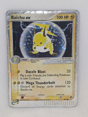 Raichu ex 98/100 Sandstorm Holo Rare Pokemon TCG Nintendo Pikachu