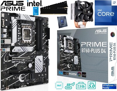 PC Aufrüstkit Intel Core i7-12700K bis 64GB DDR4 mit TPM 2.0 ASUS B760-Plus
