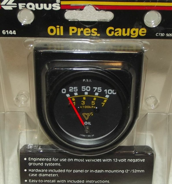 2 Inch Black Mechanical Oil Pressure Gauge Vintage Equus 6144 eBay