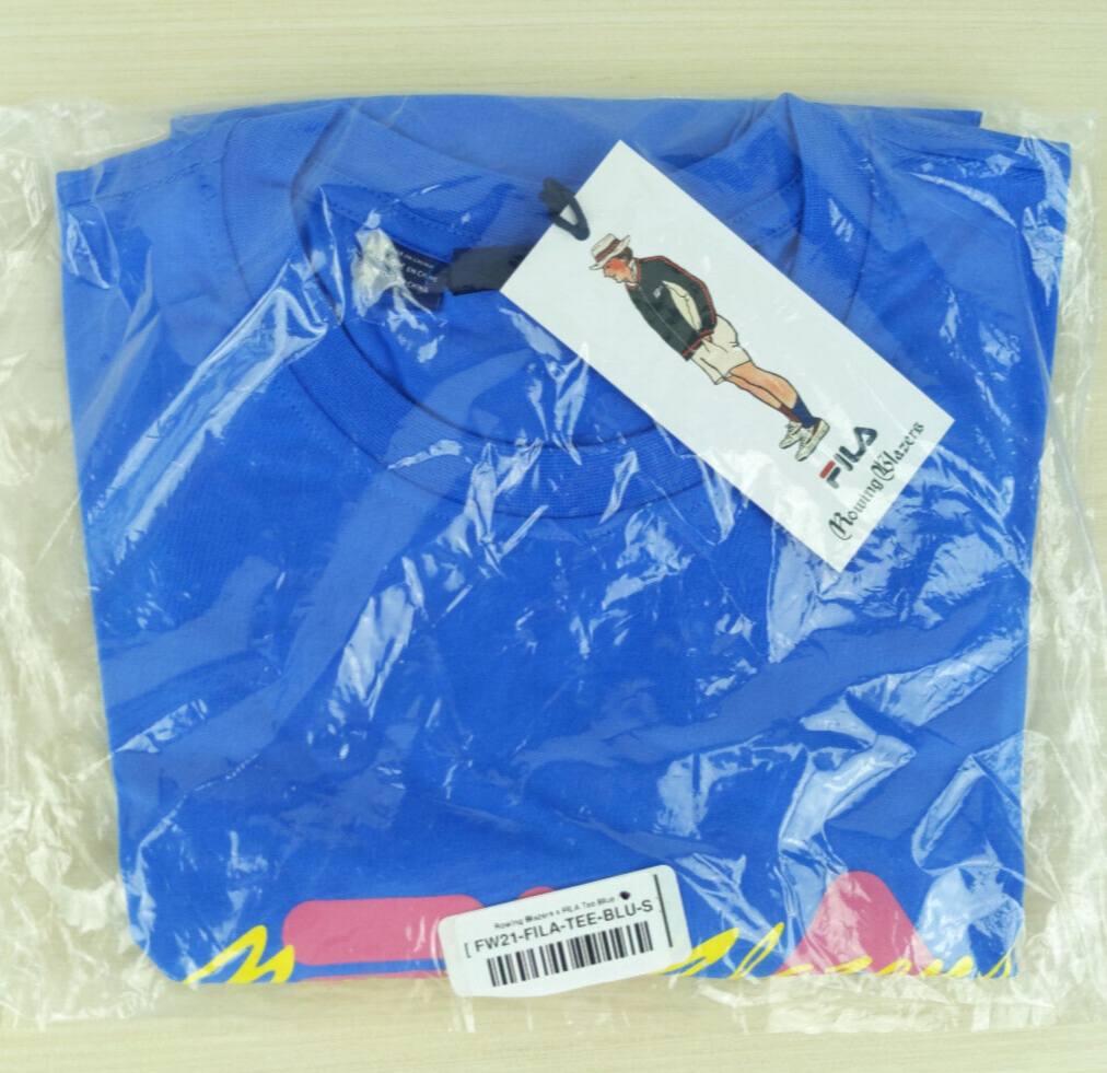 Blazer da Canottaggio x Fila Blu Spellout T Shirt Piccola