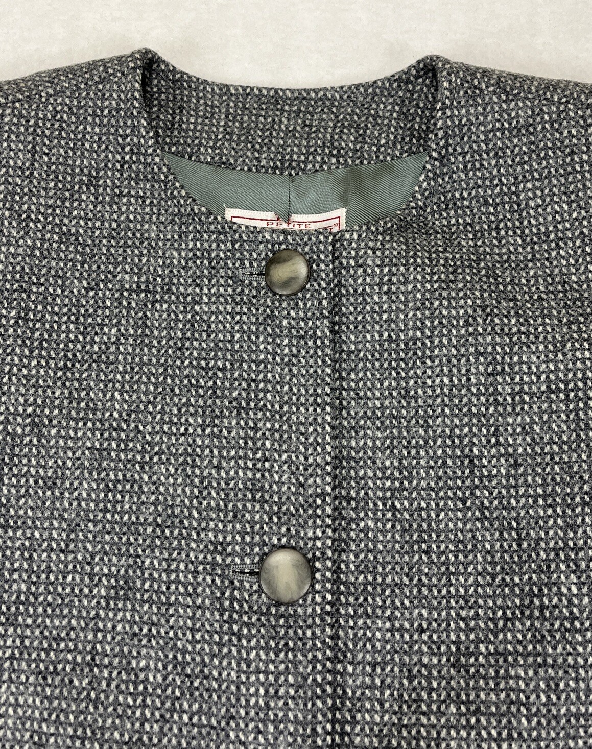 VTG Pendleton Gray Lined Virgin Wool Collarless B… - image 2