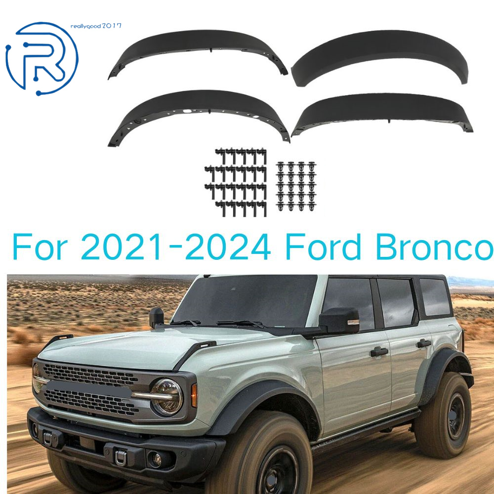 Plastic Wheel Lip Fender Flares Set For 2021-23 2024 Ford Bronco