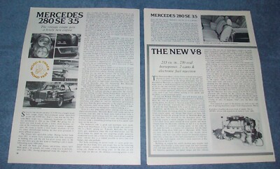 1970 Mercedes-Benz 280SE 3.5 Vintage Road Test Info Article 