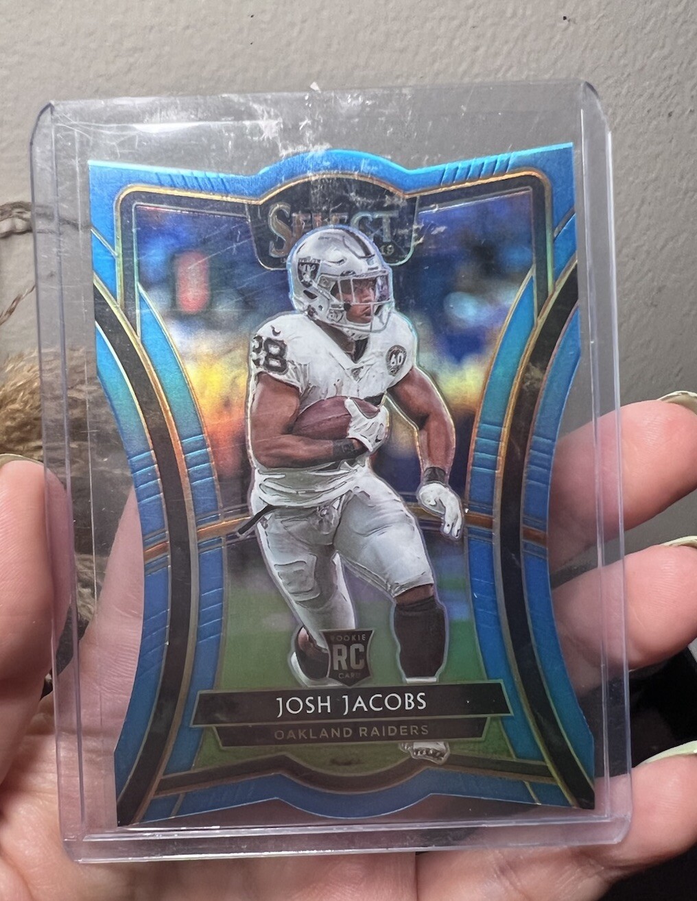 2019 PANINI SELECT DIE-CUT LIGHT BLUE PRIZM #151 JOSH JACOBS ROOKIE /99