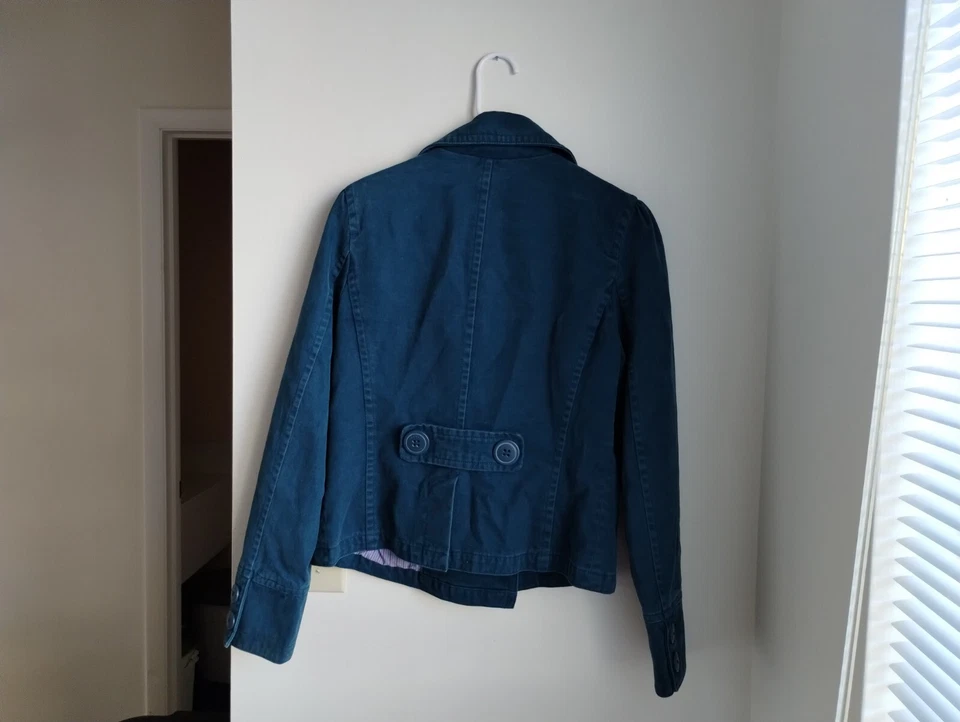 American Eagle Women's Blazer Jacket Double Breasted Blue Chunky Buttons Size M - Image 4 of 4