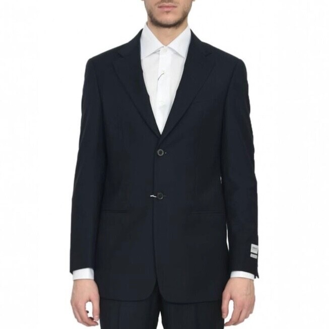 Armani Collezioni Mens Wool Blazer Two Button Slim Fit Jacket