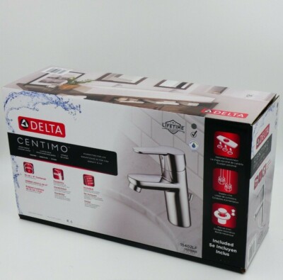 Delta Lavatory Faucet Centimo Chrome Single Handle Incl Pop-up Drain Escutcheon 