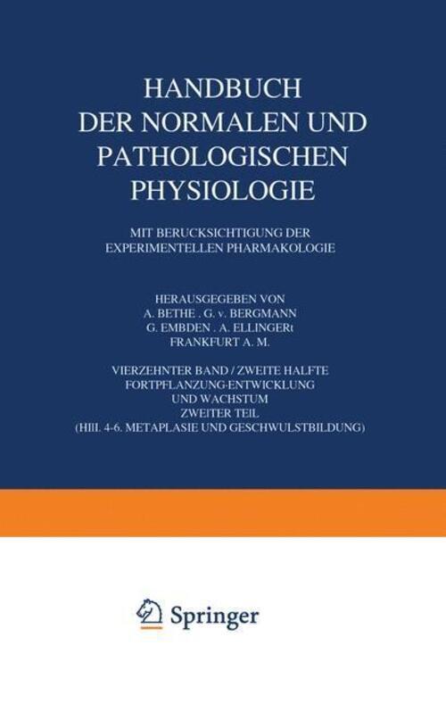 A. Bethe (u. A.) | Handbuch Der Normalen Und Pathologischen