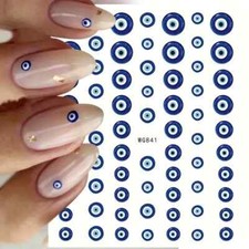 Nail Art Stickers Decals Evil Eye Design Waterproof Transfers Nails Manicure