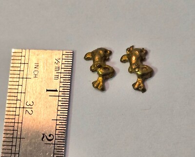 Ship Model Fittings Parts 2 Brass Dolphins Transom Hull Decor 10mm x 5mm Each
