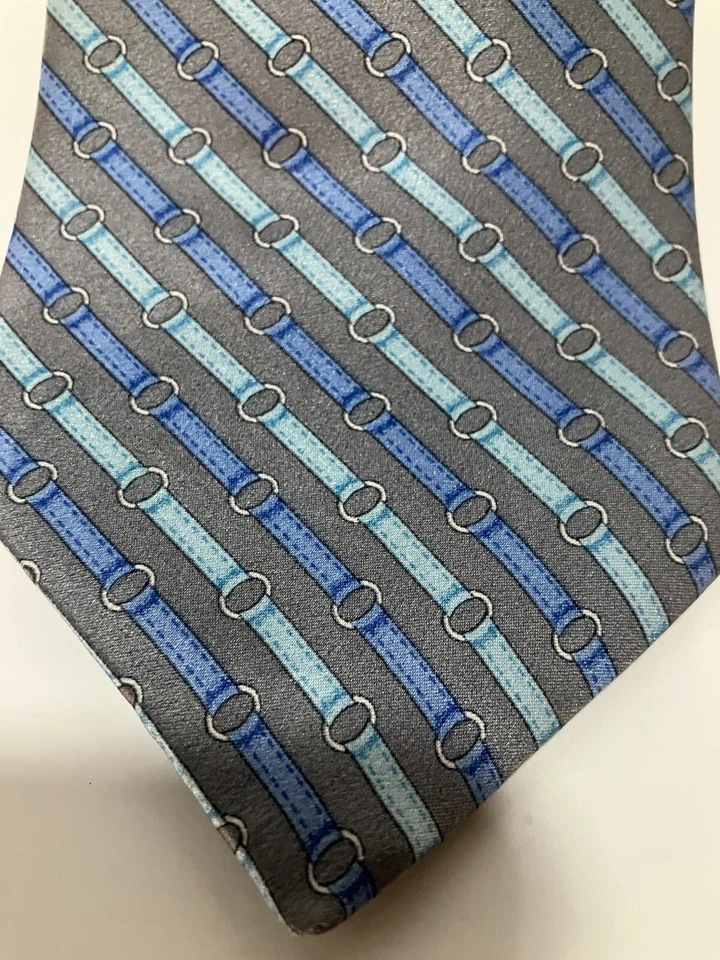 Corbata Larga MICHAEL KORS Gris Azul Abstracto Hecha en EE. UU. 100% Seda 60"L 3.75"W Foto 3 de 4