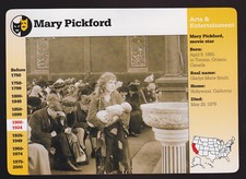 MARY PICKFORD Movie Star Actress Photo 1997 GROLIER STORY OF AMERICA CARD #76-14