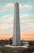 Bunker Hill Monument Boston Charlestown MA Massachusetts Vtg Postcard B58