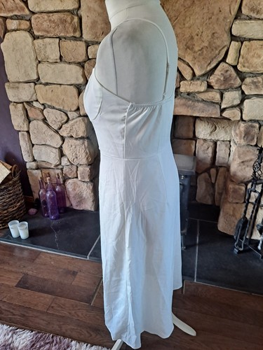 Shein Cream/ivory Strappy Front Split Lined Summer Dress Size M BNWT - Picture 3 of 11