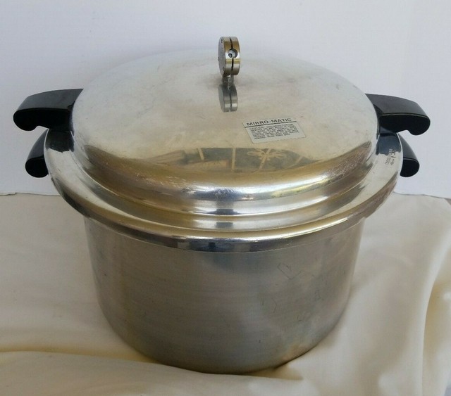 Vintage MIRRO-MATIC 16-QT ALUMINUM PRESSURE COOKER CANNER, M-0406 for