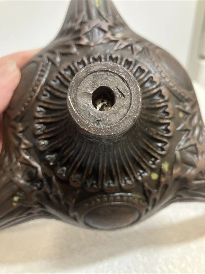 Antique Cast Iron 11” Terrestrial World Globe Base Stand Only George F Cram & Co - Image 2 of 4