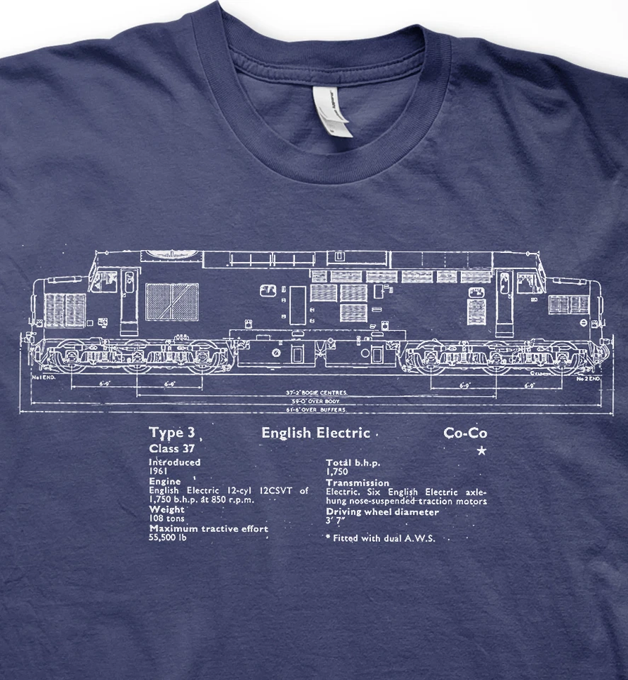 Class 37 diesel model railways trains BR t shirt