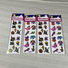 Vintage Stickers 90 s Halloween Pearl Iridescent Stickers New Lot of 4 Taiwan