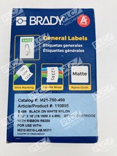 Brady M21-750-499 Label Cartridge Black on White Nylon Cloth
