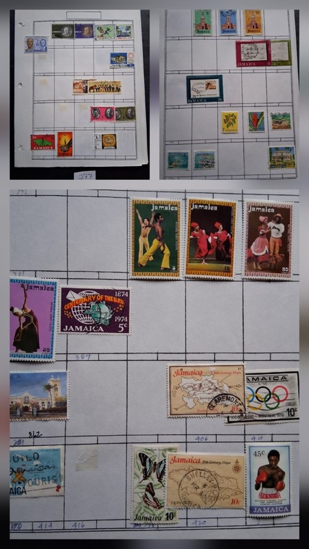 277) JAMAICA 1960s-1970s Stamps 6 Pgs W/ 60 Stamps From Huge Stamp Collection 