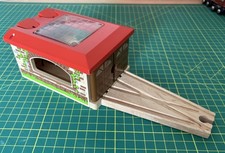 Imaginarium Wooden Train Double Engine Shed Red Roof Switch Track Thomas Brio