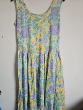 Vintage 90s C&A Dress Floral Katherine Seymour Dress Size 10 12 Summer Holiday