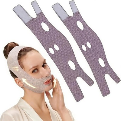 2 Stück V-Line Lifting Maske Wiederverwendbare Kinnmaske gegen Doppelkinn