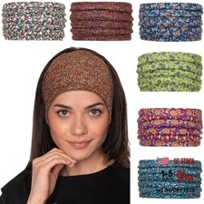 6 PCS Wide Headbands for Women's Hair 9.85 Inch Boho Head Butterfly Pattern