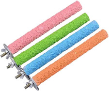 4 PCS Parrot Perch Stand Toy Bird Cage Perch Toy Natural Paw Grinding Stick for