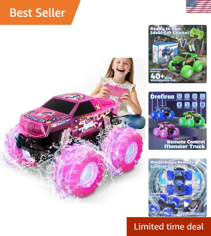 Pink 4WD Off-Road Unicorn Monster Truck RC Car