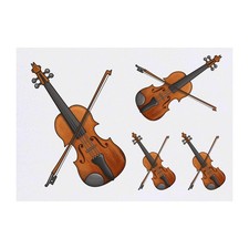 4 x 'Violin' Temporary Tattoos / Transfers TO00014968 