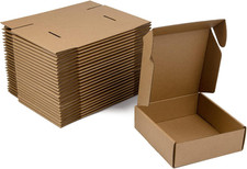 6X6X2 Inches Shipping Boxes Pack of 25, Brown Corrugated Cardboard Boxes for Sma