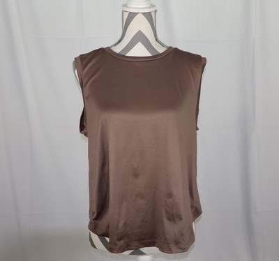 good hYOUman Crossover Back Muscle Tank Top M Brown Lovers Of hYOUmanity